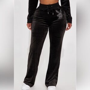 Playboy velour logo pants